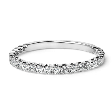 14K White Gold 1/4 Cttw Round Diamond Prong Set Wedding Band Bids.com