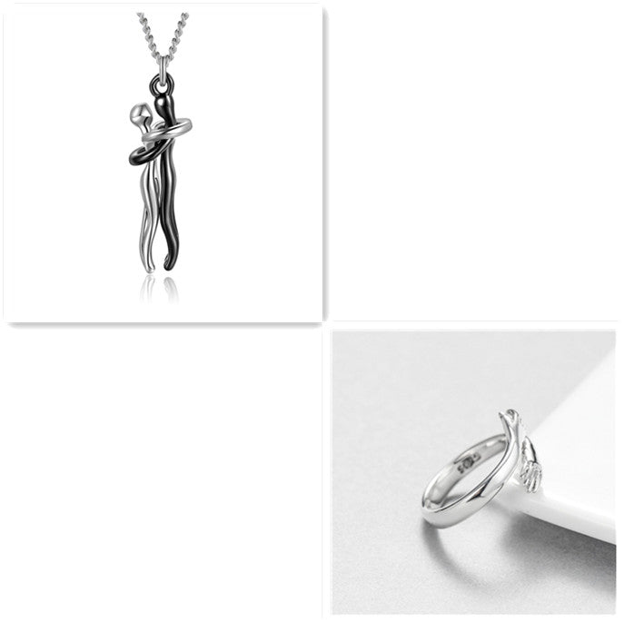 Love Hug Necklace Unisex Men Women Couple Jewelry Simple Temperament Clavicle Chain Valentines Day Lover Gift Gilles Family