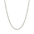 2.0mm 14k White Gold Solid Diamond Cut Rope Chain Bids.com