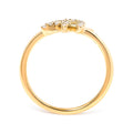 10K Yellow Gold 1/10 Cttw Diamond Leaf and Branch Ring (H-I Color, I1-I2 Clarity) - Ring Size 7 Bids.com