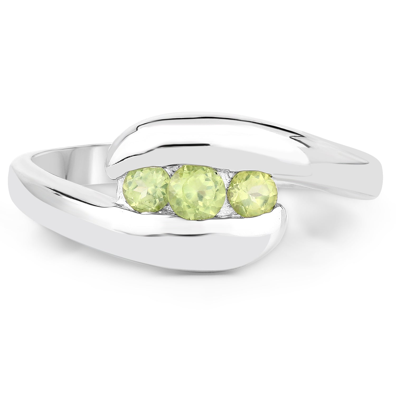 0.56 Carat Genuine Peridot .925 Sterling Silver Ring Bids.com