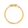 10K Yellow Gold 1/10 Cttw Diamond Leaf and Branch Ring (H-I Color, I1-I2 Clarity) - Ring Size 7 Bids.com