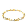 14k Two-Tone Gold Rope Motif Oval and Round Link Chain Bracelet Bids.com
