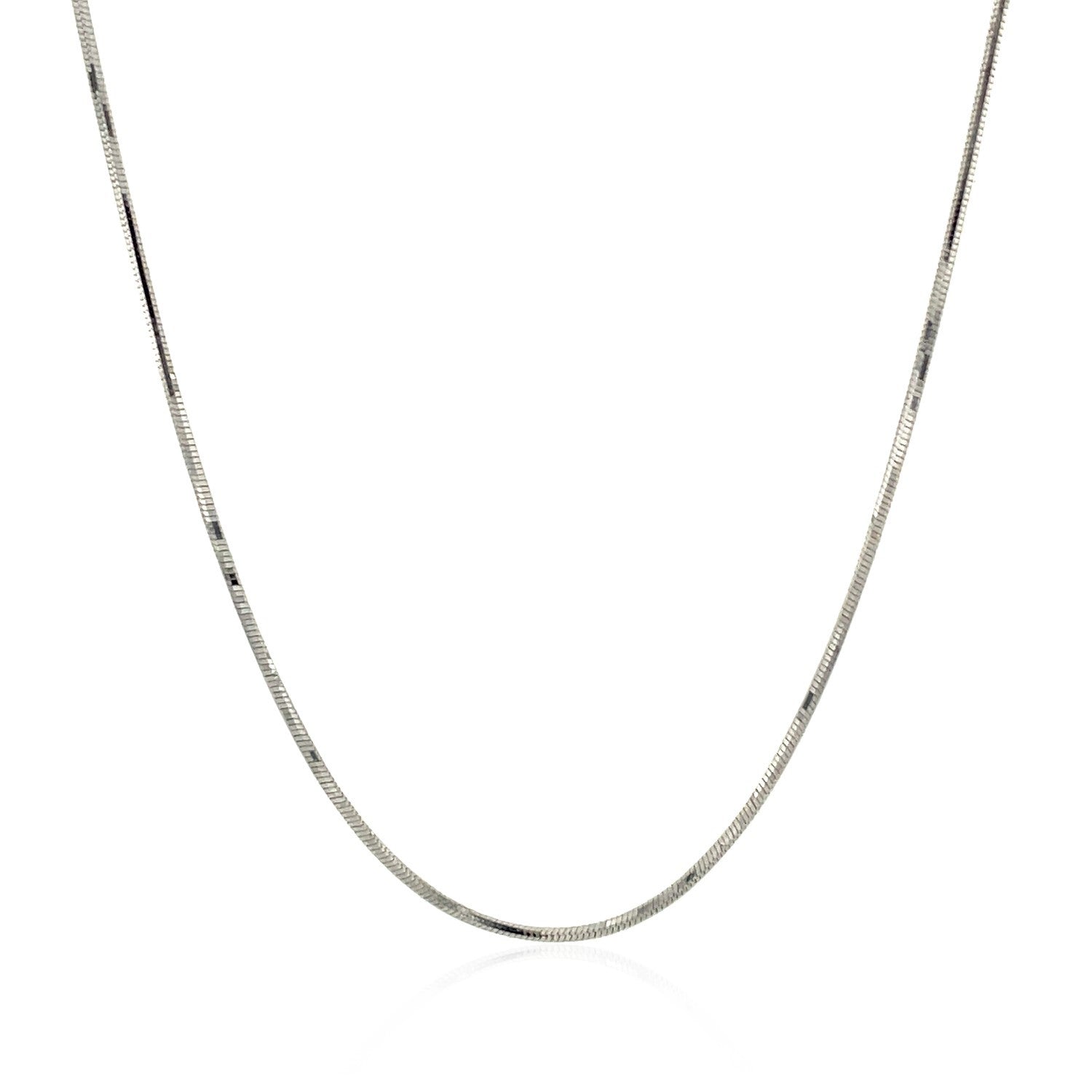 14k White Gold Adjustable Snake Chain 0.85mm Bids.com