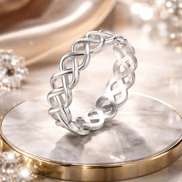 925 Sterling Silver and White Gold 0.5cm Ring Size 6.0 Bids.com