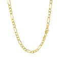 3.8mm 14k Yellow Gold Solid Figaro Chain Bids.com