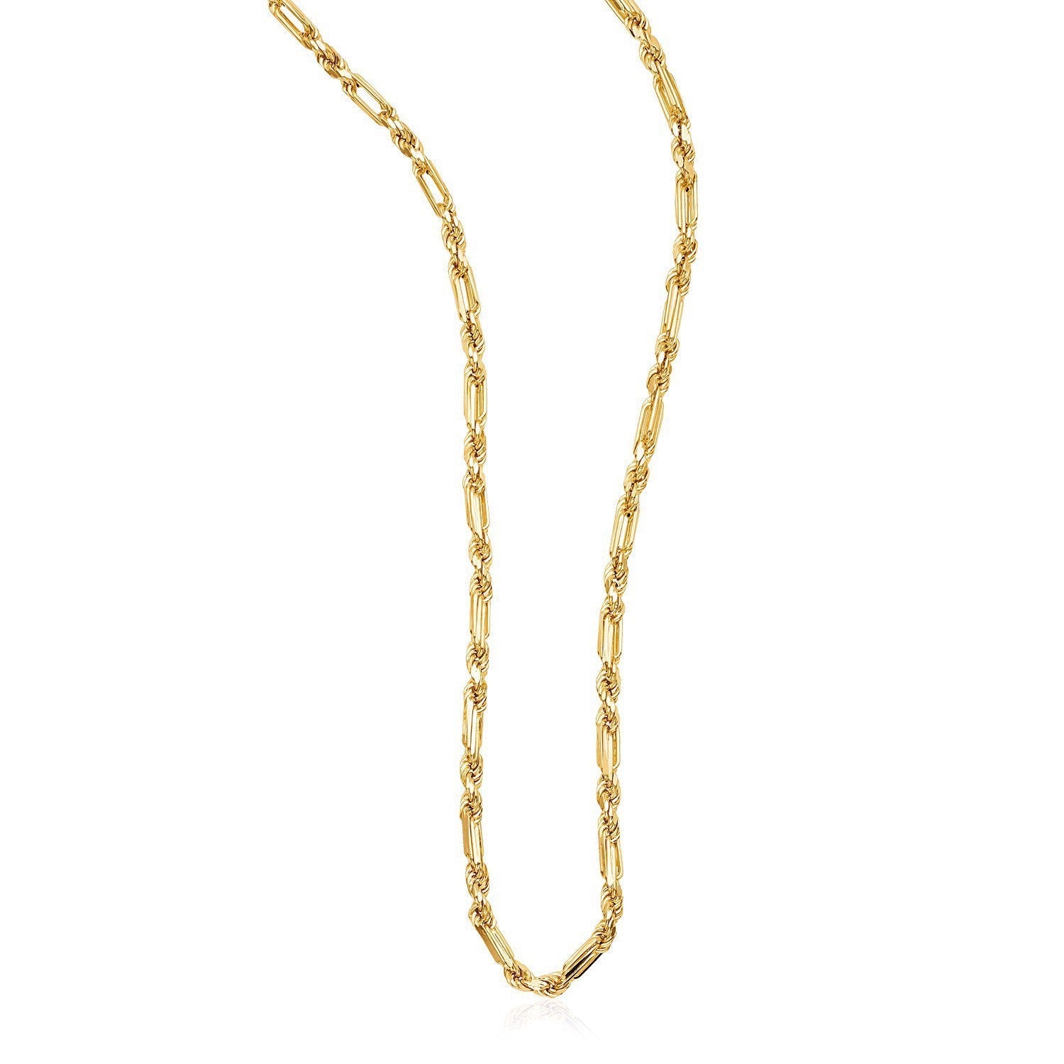14k Yellow Gold Figaro Chain Necklace Bids.com