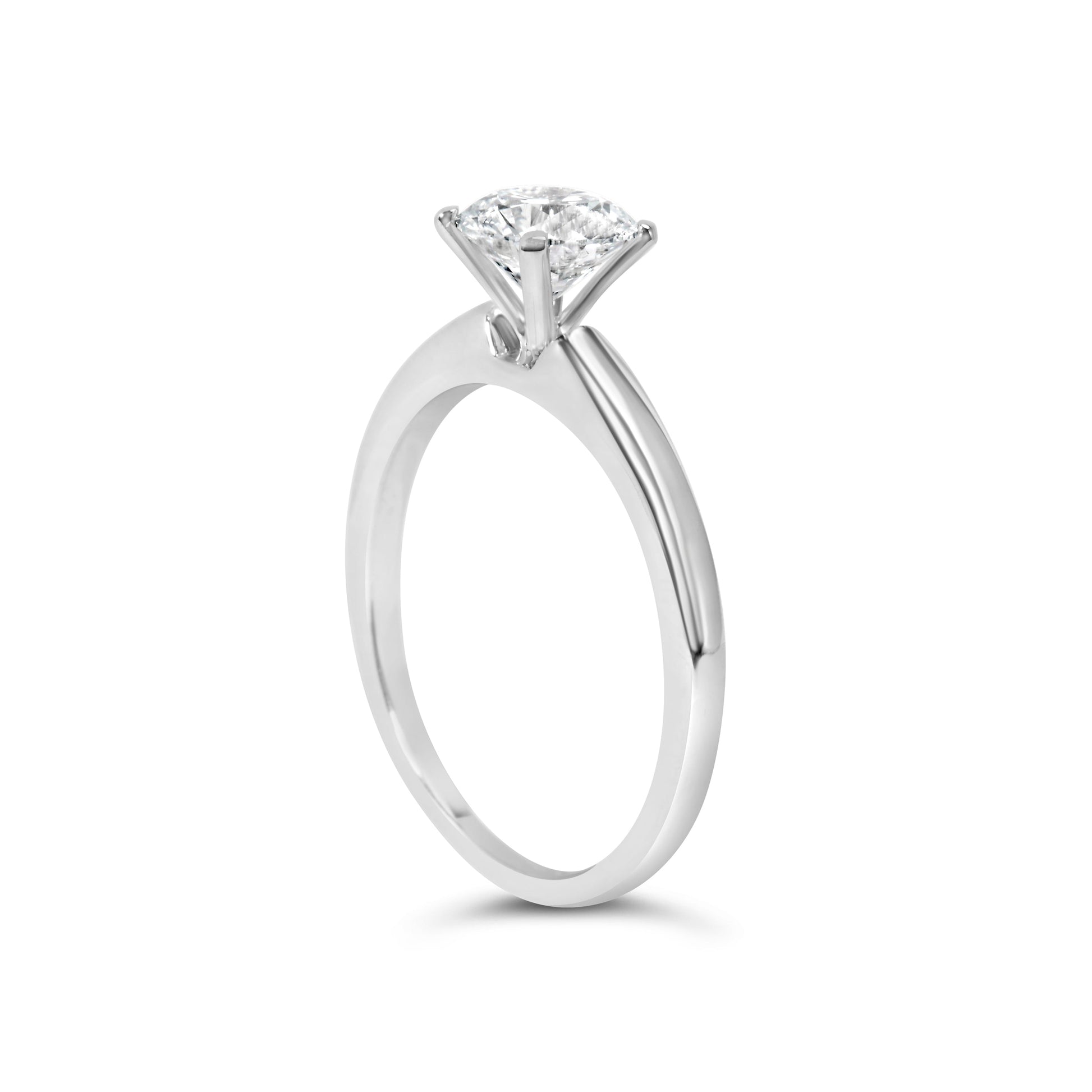 14K White Gold 1.0 Cttw Round Lab Grown Diamond 4 Prong Solitaire Engagement Ring (F-G Color, VS2-SI1 Clarity) - Ring Size 7 Bids.com