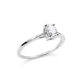 14K White Gold 1/2 Cttw Oval Lab Grown Diamond 4 Prong Solitaire Engagement Ring (F-G Color, VS2-SI1 Clarity) - Size 7 Bids.com