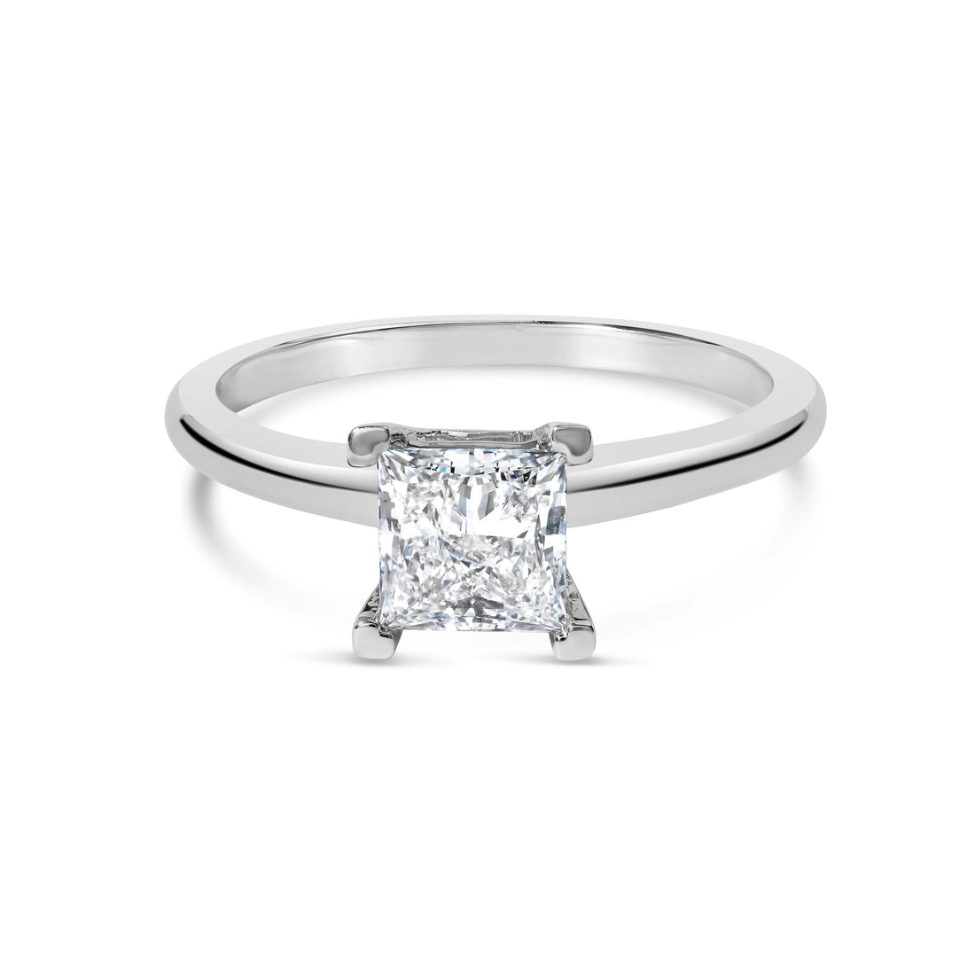 14K White Gold 1.0 Cttw Princess Lab-Grown Diamond Solitaire Engagement  Ring (F-G Color, VS1-VS2 Clarity) - Ring Size 7 Bids.com