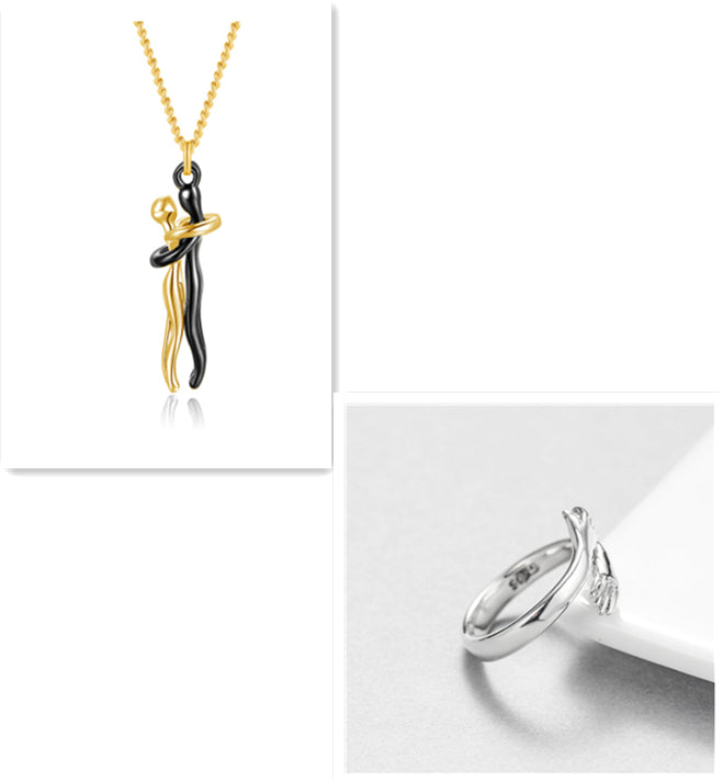 Love Hug Necklace Unisex Men Women Couple Jewelry Simple Temperament Clavicle Chain Valentines Day Lover Gift Gilles Family