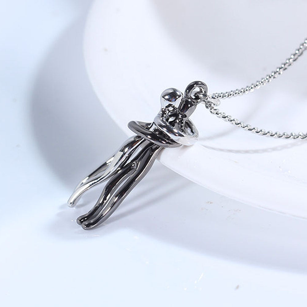 Love Hug Necklace Unisex Men Women Couple Jewelry Simple Temperament Clavicle Chain Valentines Day Lover Gift Gilles Family