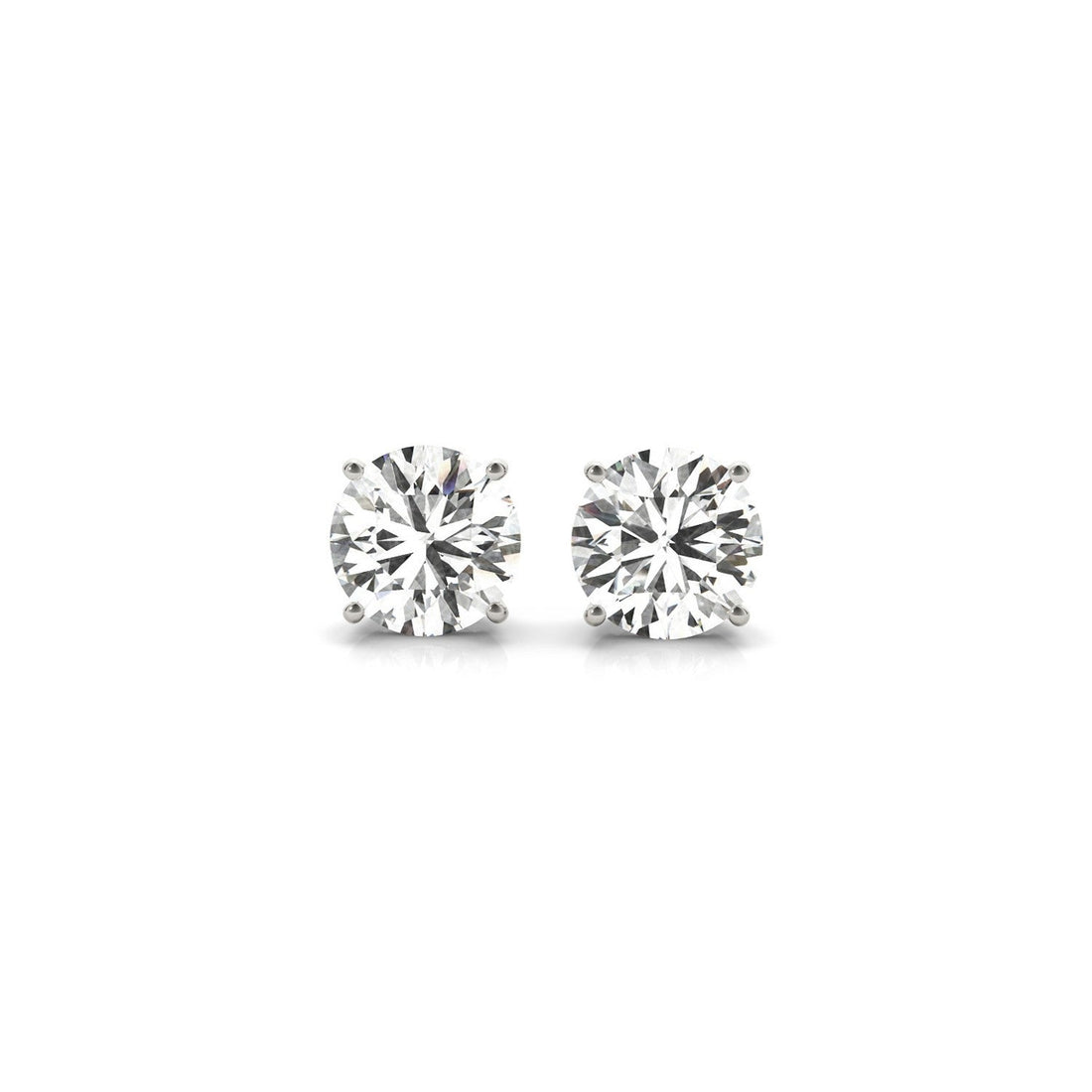 2 cttw Certified IGI Lab Grown Round Diamond Stud Earrings 14k White Gold (G/VS2) Bids.com