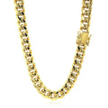 9.0mm 14k Yellow Gold Semi Solid Miami Cuban Chain Bids.com