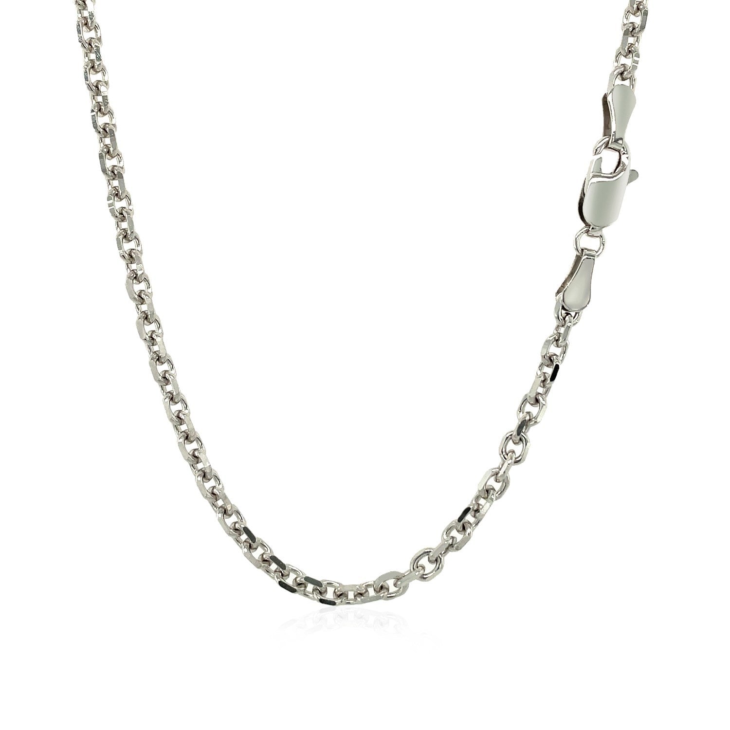 14k White Gold Diamond Cut Cable Link Chain (2.90 mm) Bids.com
