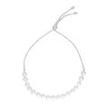 14k White Gold Adjustable Friendship Bracelet with Pearls Bids.com