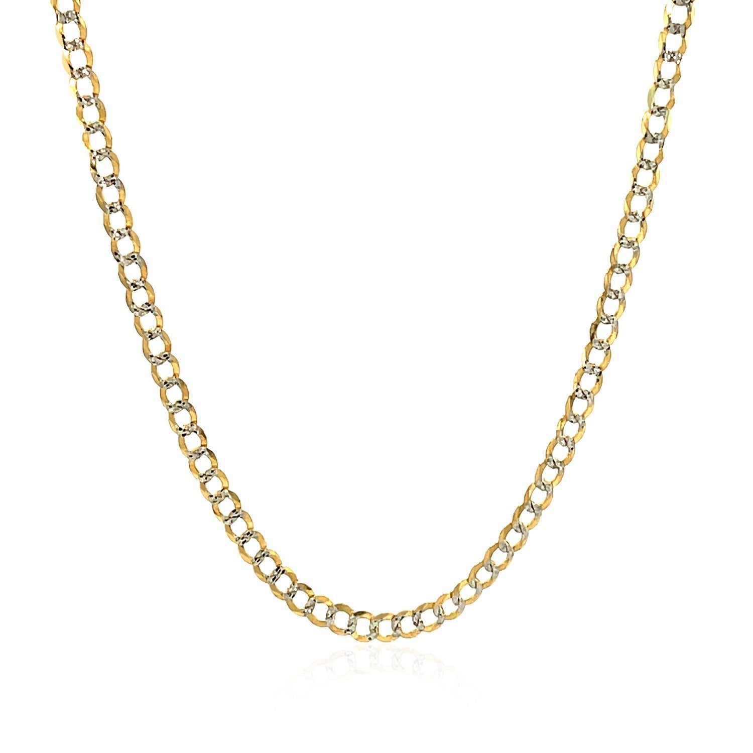 2.6 mm 14k Two Tone Gold Pave Curb Chain Bids.com