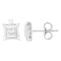 10K White Gold 1/2 Cttw Invisible Set Princess-Cut Diamond Stud Earrings (H-I Color, SI2-I1 Clarity) Bids.com