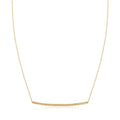 14k Yellow Gold Thin Textured Bar Necklace Bids.com