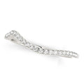 14k White Gold Modern Curved Diamond Wedding Band (1/8 cttw) Bids.com