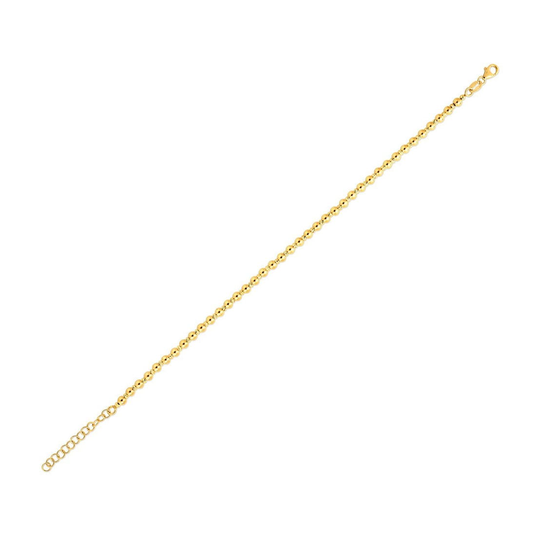 14k Yellow Gold Spaced Bead Bracelet  (3.00 mm) Bids.com