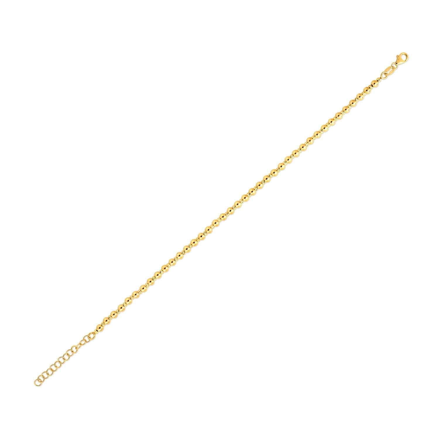 14k Yellow Gold Spaced Bead Bracelet  (3.00 mm) Bids.com