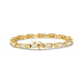 10K Yellow Gold 2.0 Cttw Invisible-Set Princess Cut Diamond Rectangular Link Bracelet (I-J Color, SI2-I1 Clarity) - 7