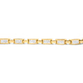 10K Yellow Gold 2.0 Cttw Invisible-Set Princess Cut Diamond Rectangular Link Bracelet (I-J Color, SI2-I1 Clarity) - 7