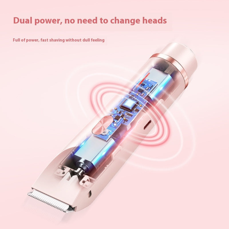 2 In 1 Hair Remover Women's Double Head Shaver Private Pubic Hair Trimmer Electric Razor Wet Dry Electric Body Hair Gilles Ak-100