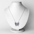 2.76 Carat Genuine Tanzanite and White Zircon .925 Sterling Silver Necklace Bids.com