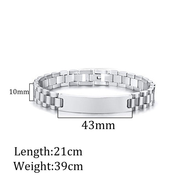 Custom Laser Engraved Bracelets Personalized Bracelet Engravable Stainless Steel Jewelry Gifts Gilles Family