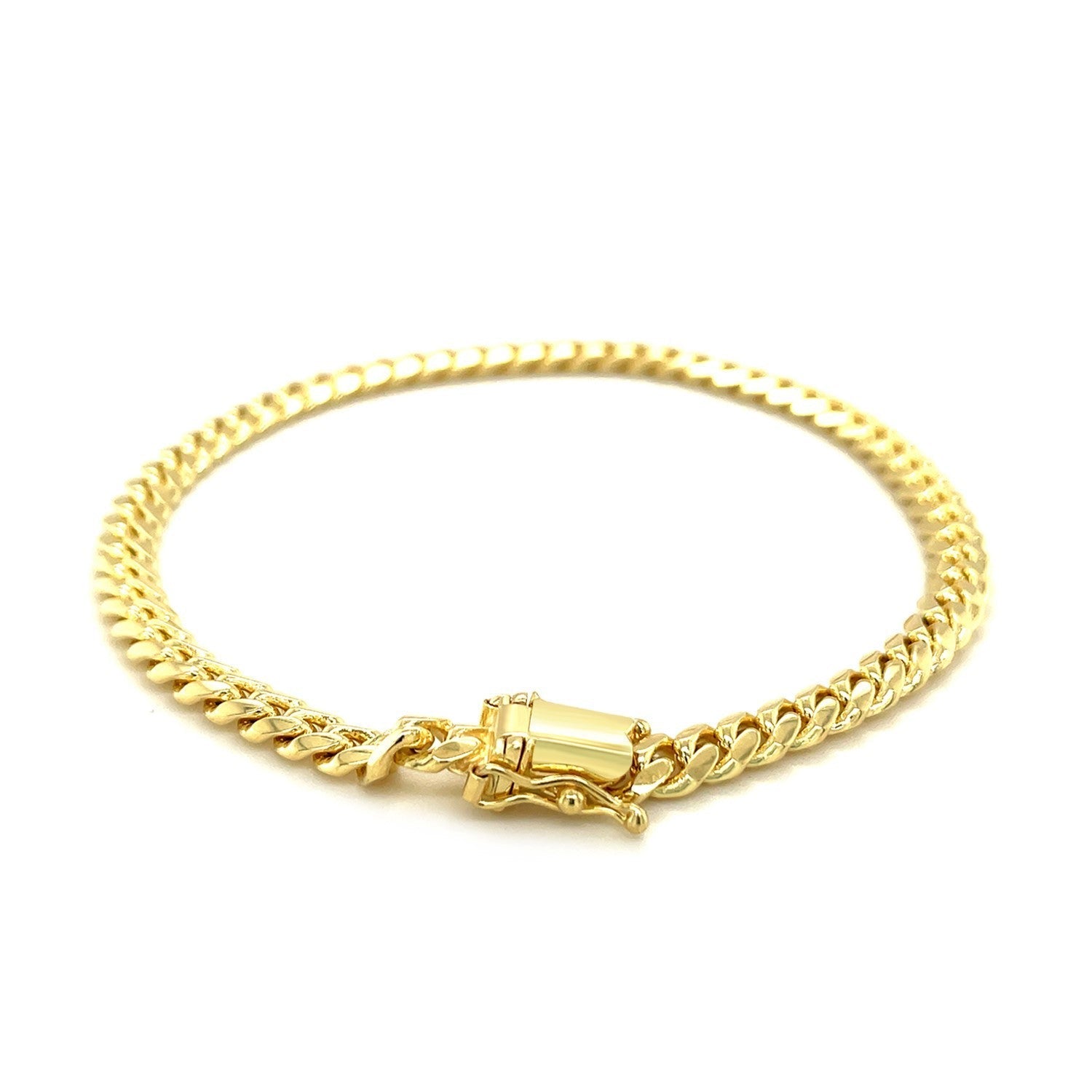 5.0mm 14k Yellow Gold Classic Miami Cuban Solid Bracelet Bids.com