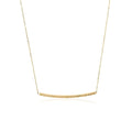 14k Yellow Gold Thin Textured Bar Necklace Bids.com