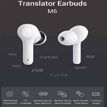 M6 Smart Bluetooth Translation Headphones Supports 127 Languages Gilles Family