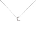 10K White Gold Diamond Accented Crescent Moon Shaped 18
