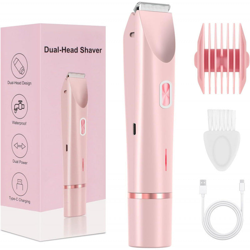 2 In 1 Hair Remover Women's Double Head Shaver Private Pubic Hair Trimmer Electric Razor Wet Dry Electric Body Hair Gilles Ak-100