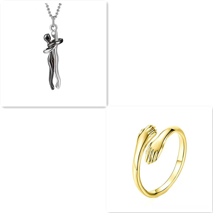 Love Hug Necklace Unisex Men Women Couple Jewelry Simple Temperament Clavicle Chain Valentines Day Lover Gift Gilles Family