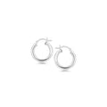 Sterling Silver Polished Hoop Style Earrings with Rhodium Plating (15mm) Bids.com