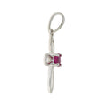 .22ct Ruby Cross Religious Pendant 10KT White Gold Bids.com