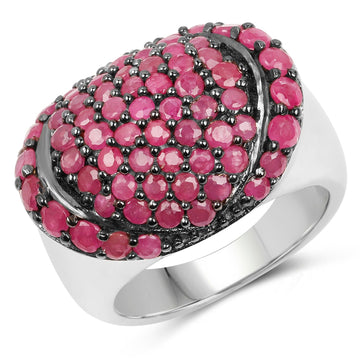 3.35 Carat Genuine Ruby .925 Sterling Silver Ring Bids.com