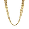14k Yellow Gold Fancy Polished Multi-Row Panther Link Necklace Bids.com