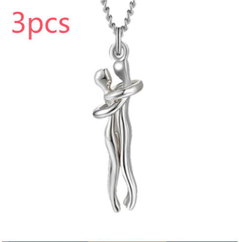 Love Hug Necklace Unisex Men Women Couple Jewelry Simple Temperament Clavicle Chain Valentines Day Lover Gift Gilles Family