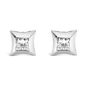 10K White Gold 1/2 Cttw Invisible Set Princess-Cut Diamond Stud Earrings (H-I Color, SI2-I1 Clarity) Bids.com