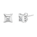10K White Gold 1/2 Cttw Invisible Set Princess-Cut Diamond Stud Earrings (H-I Color, SI2-I1 Clarity) Bids.com