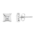 10K White Gold 1/2 Cttw Invisible Set Princess-Cut Diamond Stud Earrings (H-I Color, SI2-I1 Clarity) Bids.com