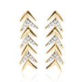 18K Yellow Gold Plated .925 Sterling Silver 1/5 Cttw Diamond Chevron Arrow Stud Earring (I-J Color, I2-I3 Clarity) Bids.com