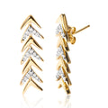 18K Yellow Gold Plated .925 Sterling Silver 1/5 Cttw Diamond Chevron Arrow Stud Earring (I-J Color, I2-I3 Clarity) Bids.com