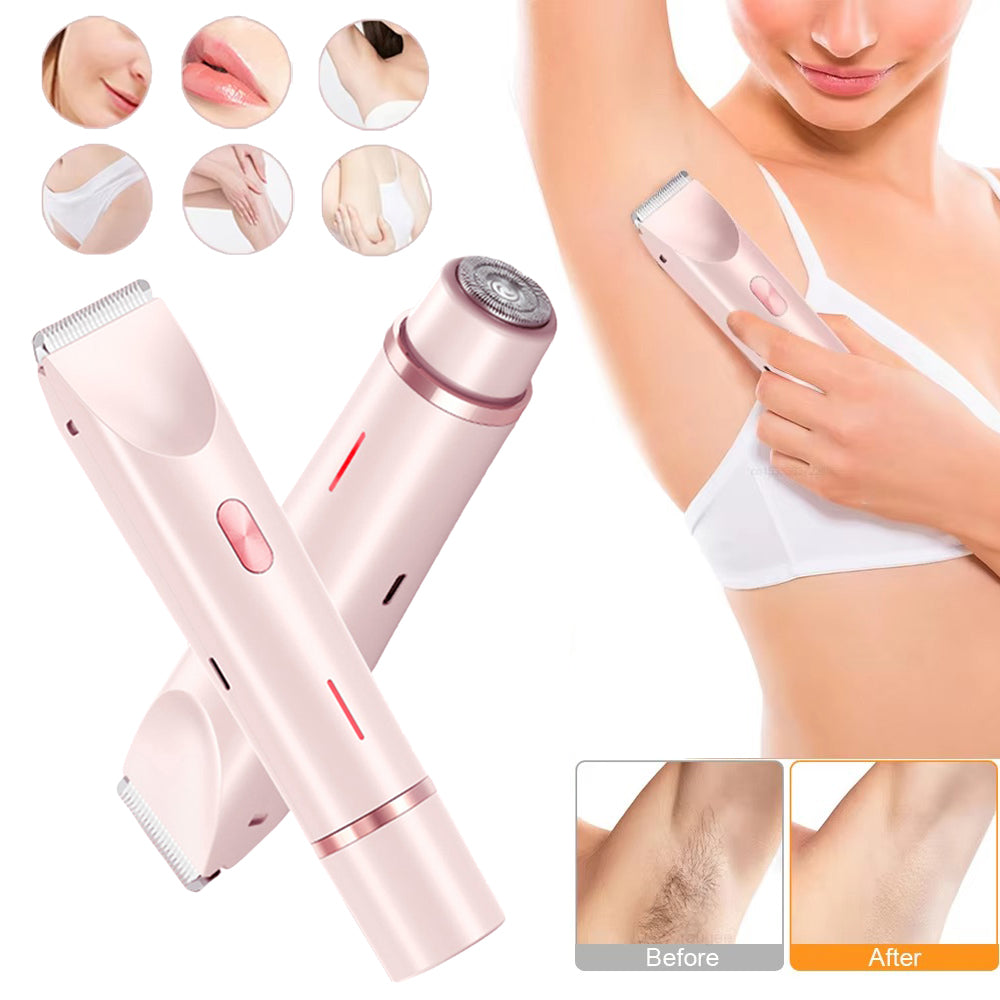 2 In 1 Hair Remover Women's Double Head Shaver Private Pubic Hair Trimmer Electric Razor Wet Dry Electric Body Hair Gilles Ak-100