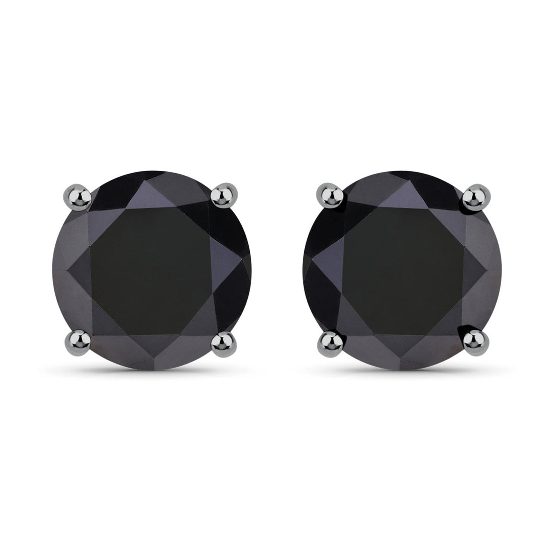 4.25 Carat Genuine Black Diamond 14K White Gold Earrings Bids.com
