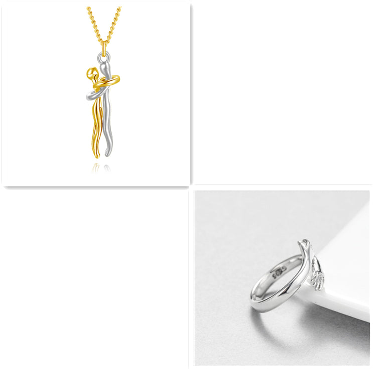 Love Hug Necklace Unisex Men Women Couple Jewelry Simple Temperament Clavicle Chain Valentines Day Lover Gift Gilles Family